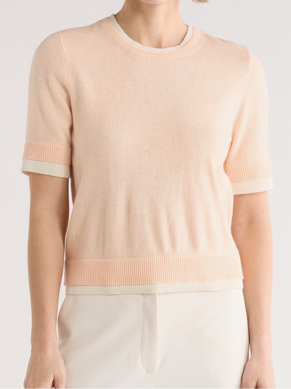 French Connection Peach Crewneck Knit Top